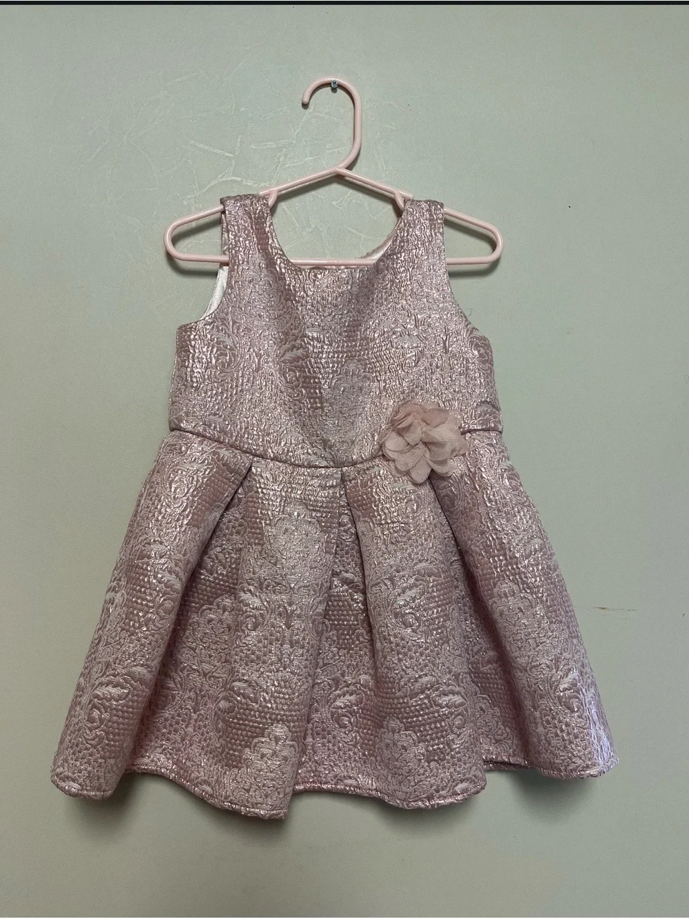 The Children's Place Blush Pink Jacquard Floral Party Dress